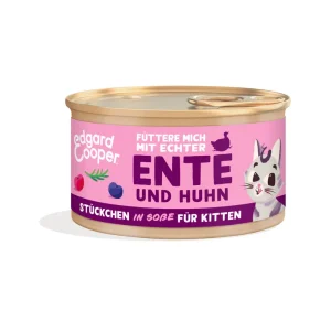 Edgard & Cooper Kitten Stückchen Ente und Huhn 85 g Neu Im Sortiment